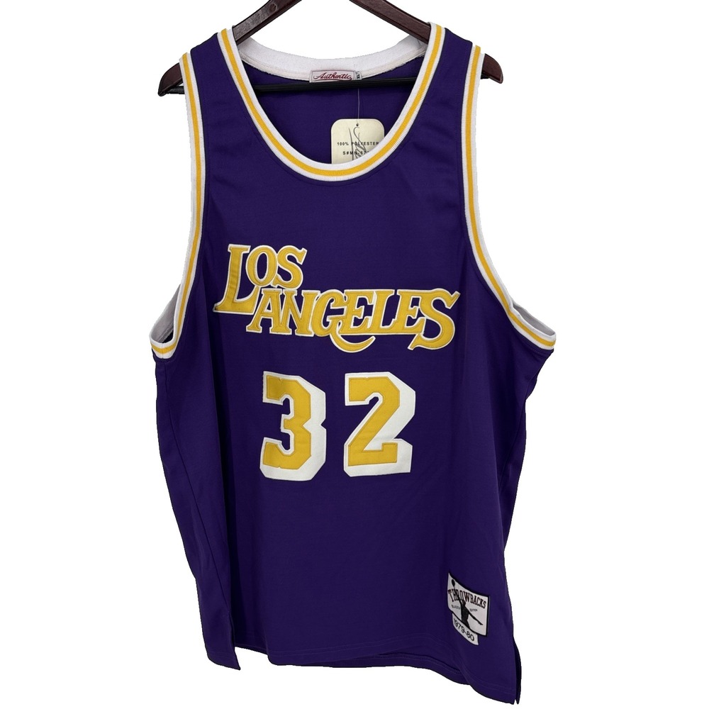 Los Angeles Lakers #32 Throwback Magic Johnson Purple Jersey Mens XL NWTD